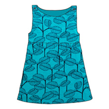 Load image into Gallery viewer, Leaves Petrol Organic Pinafore