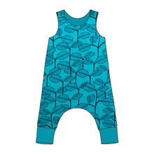 Load image into Gallery viewer, Leaves Petrol Organic Harem Romper