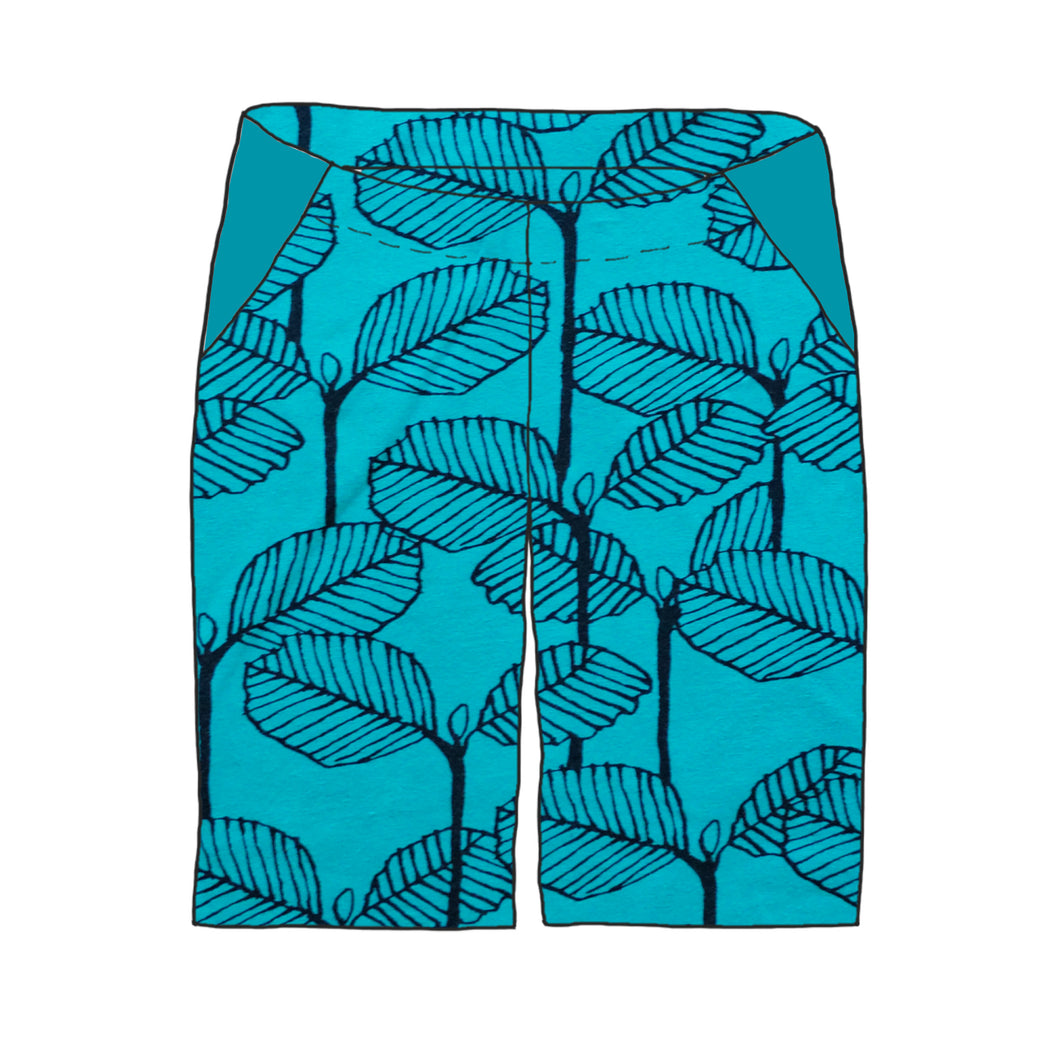 Leaves Petrol Organic Relaxed Fit Shorts