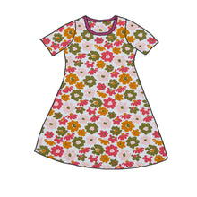 Load image into Gallery viewer, Big Flowers Organic Short Sleeve Dress
