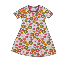 Load image into Gallery viewer, Big Flowers Organic Short Sleeve Dress