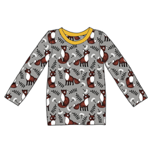 Load image into Gallery viewer, Foxes Grey Organic Long Sleeve Top
