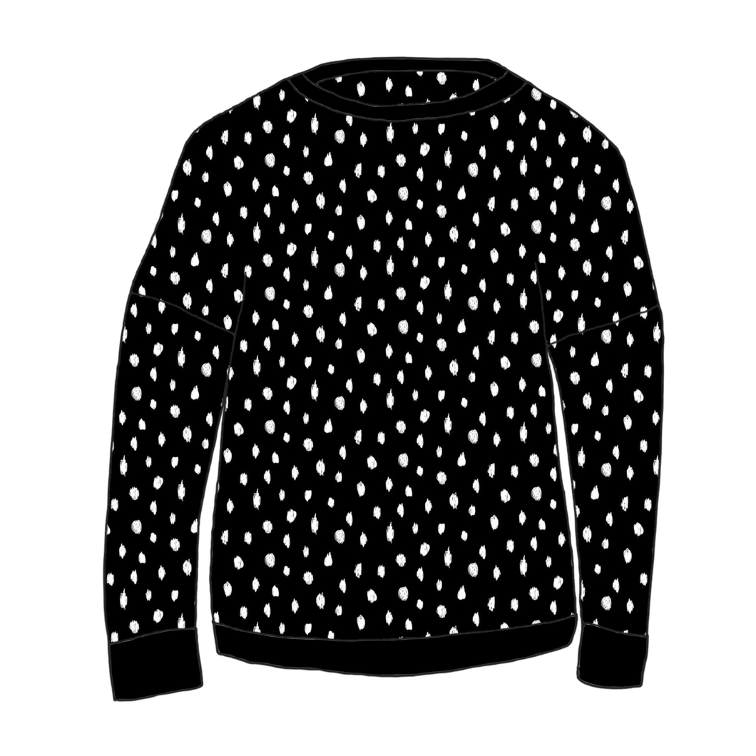 Dots Black Organic Relaxed Fit Jumper - Adult