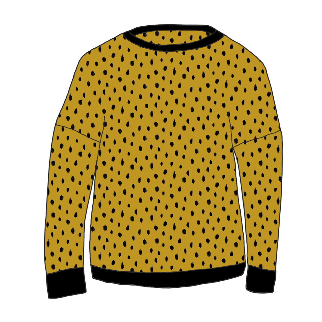 Dots Mustard Organic Relaxed Fit Jumper - Adult