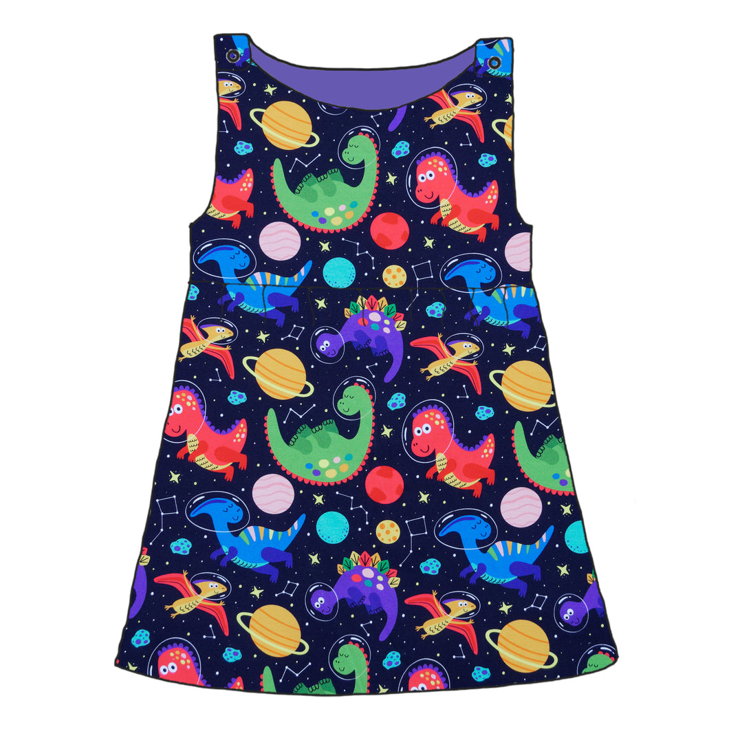 Space Dinos Organic Pinafore