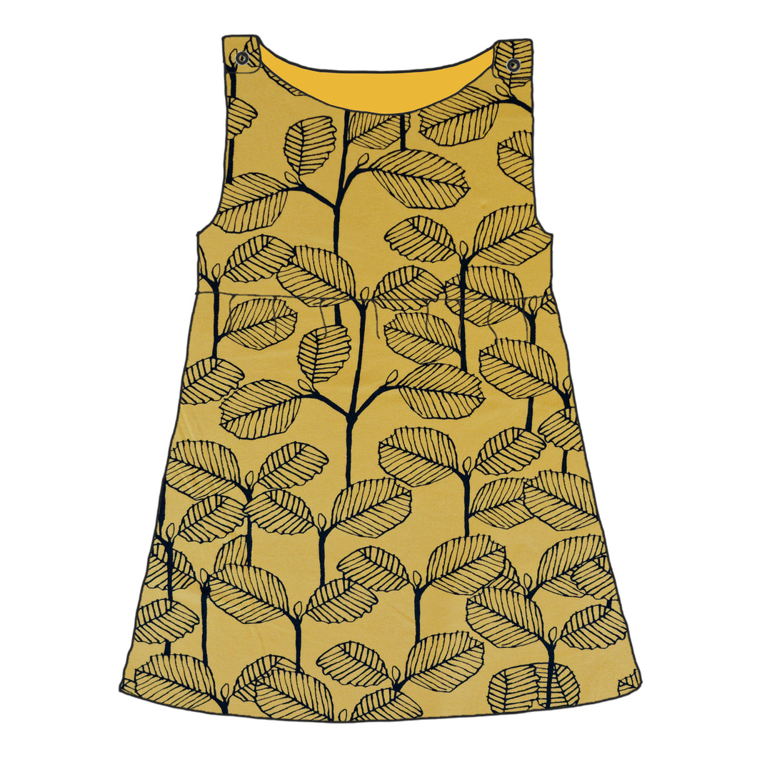 Leaves Ochre Organic Pinafore