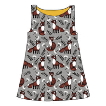 Load image into Gallery viewer, Foxes Grey Organic Pinafore
