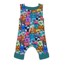 Load image into Gallery viewer, Colourful Cats Organic Short Romper

