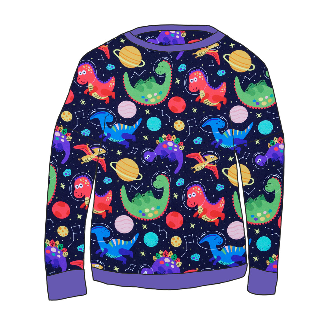 Space Dinos Organic Relaxed Fit Jumper