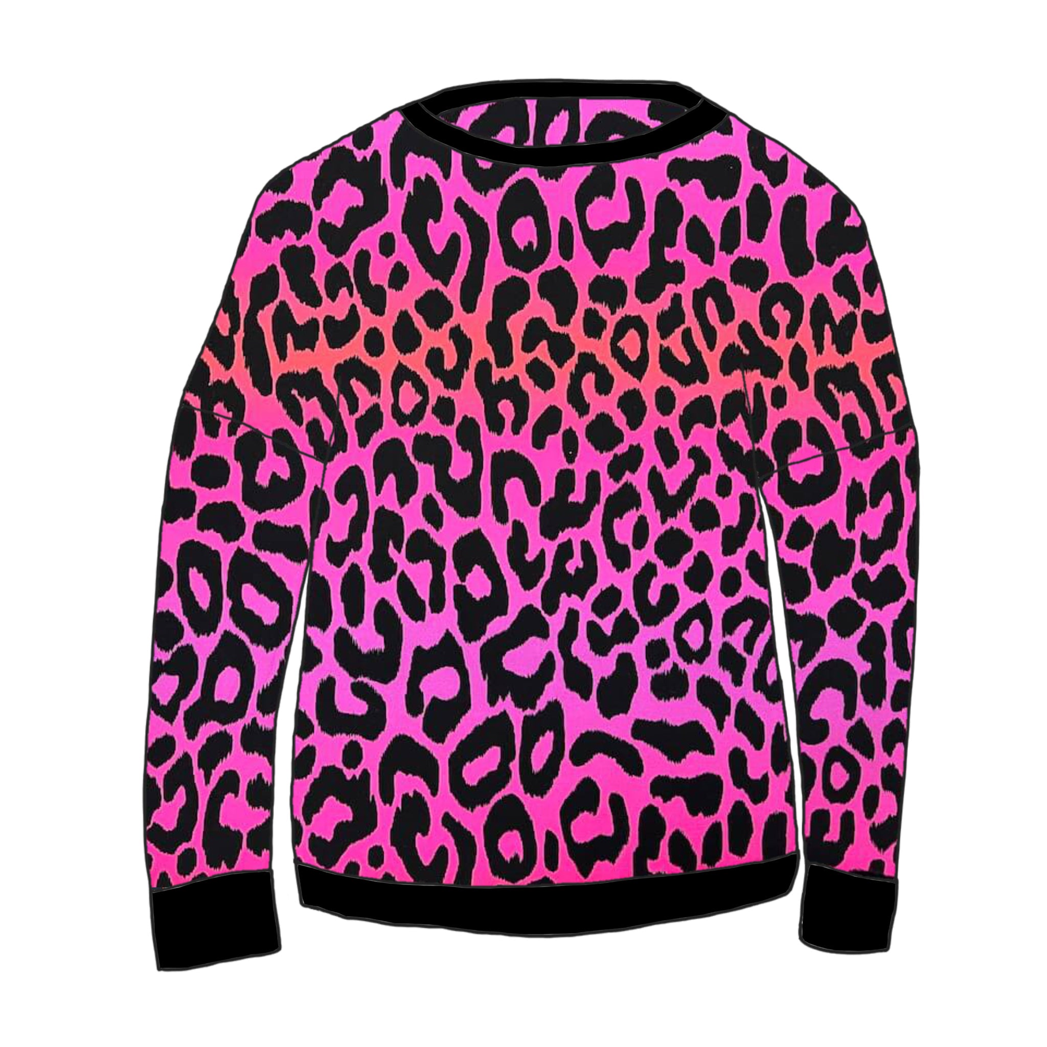 Pink leopard print jumper best sale