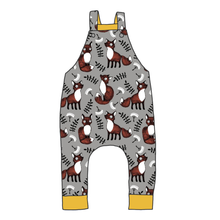 Load image into Gallery viewer, Foxes Grey Organic Dungarees
