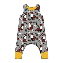 Load image into Gallery viewer, Foxes Grey Organic Harem Romper
