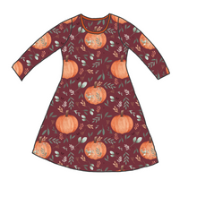 Load image into Gallery viewer, Pumpkins Organic Long Sleeve Dress
