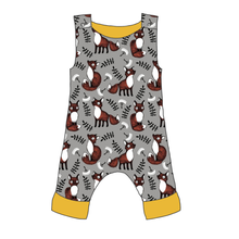Load image into Gallery viewer, Foxes Grey Organic Short Romper
