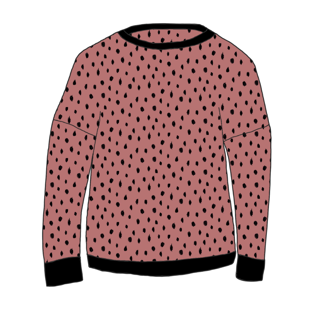 Dots Dusky Pink Organic Relaxed Fit Jumper - Adult