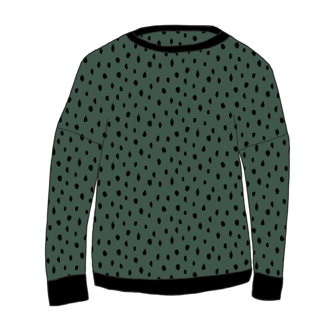 Dots Green Organic Relaxed Fit Jumper